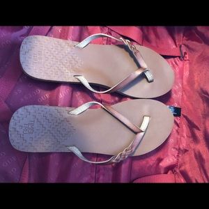 Time and Tru braided flip flops.